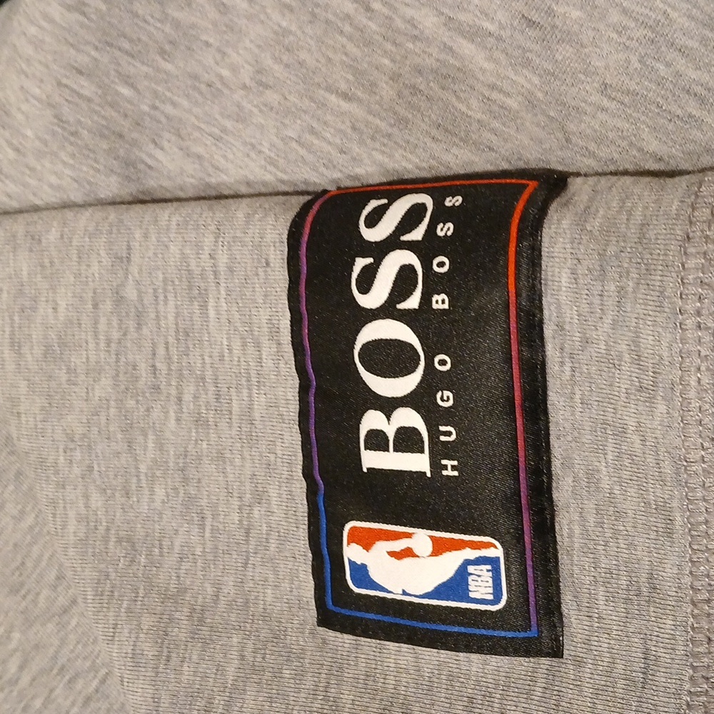 NBA Logo Hugo Boss Court Tri-Blend Pullover Hoodie - Heathered Gray NWOT - Picture 6 of 6